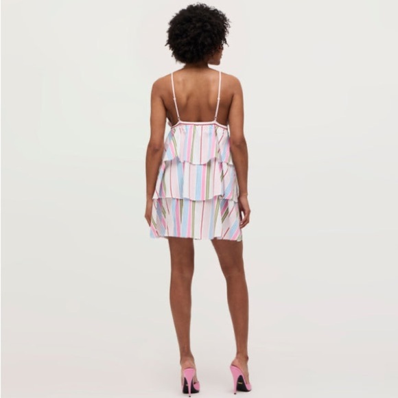 New HILL HOUSE The Gigi Dress Rainbow Stripe - Picture 7 of 7
